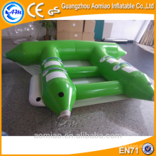 Verde cor 4 lugares de alta qualidade barata inflável preço do peixe voador, inflável água jogos